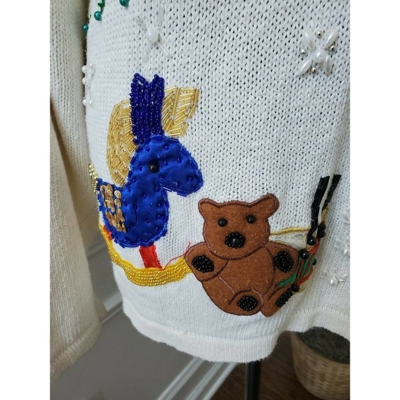 VTG Victoria Women Ramie & Cotton Scoop Neck Long Sleeve Soft Sweaters - Picture 5 of 10